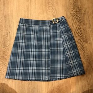 JOHN GALT/BRANDY MELVILLE BLUE PLAID EMERSON SKIRT